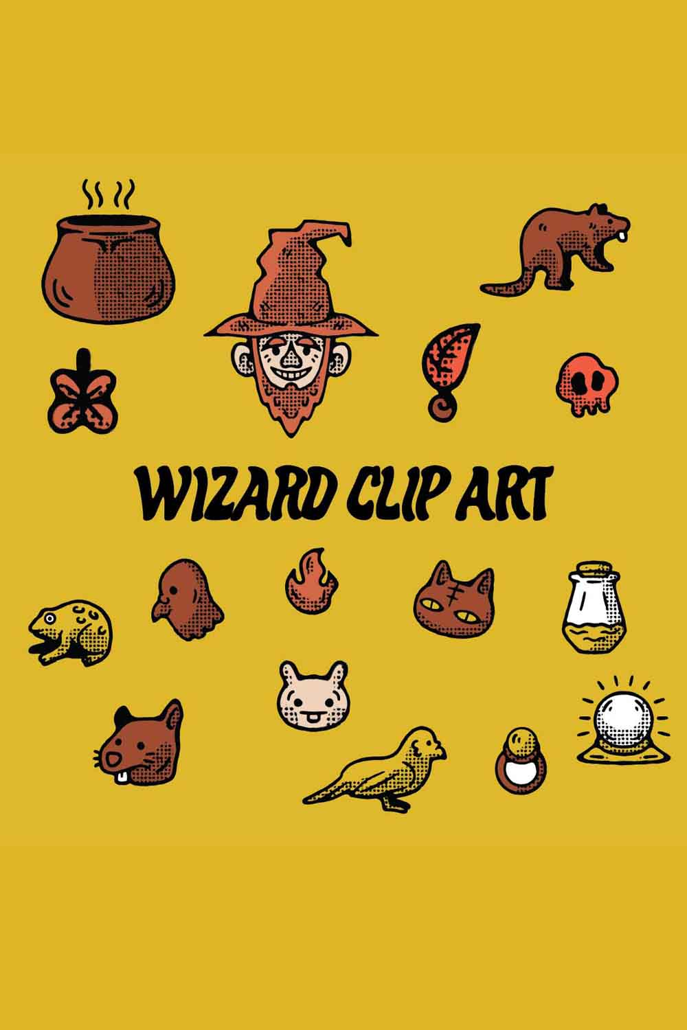 Wizard Doodles Clip Art Pinterest Image.