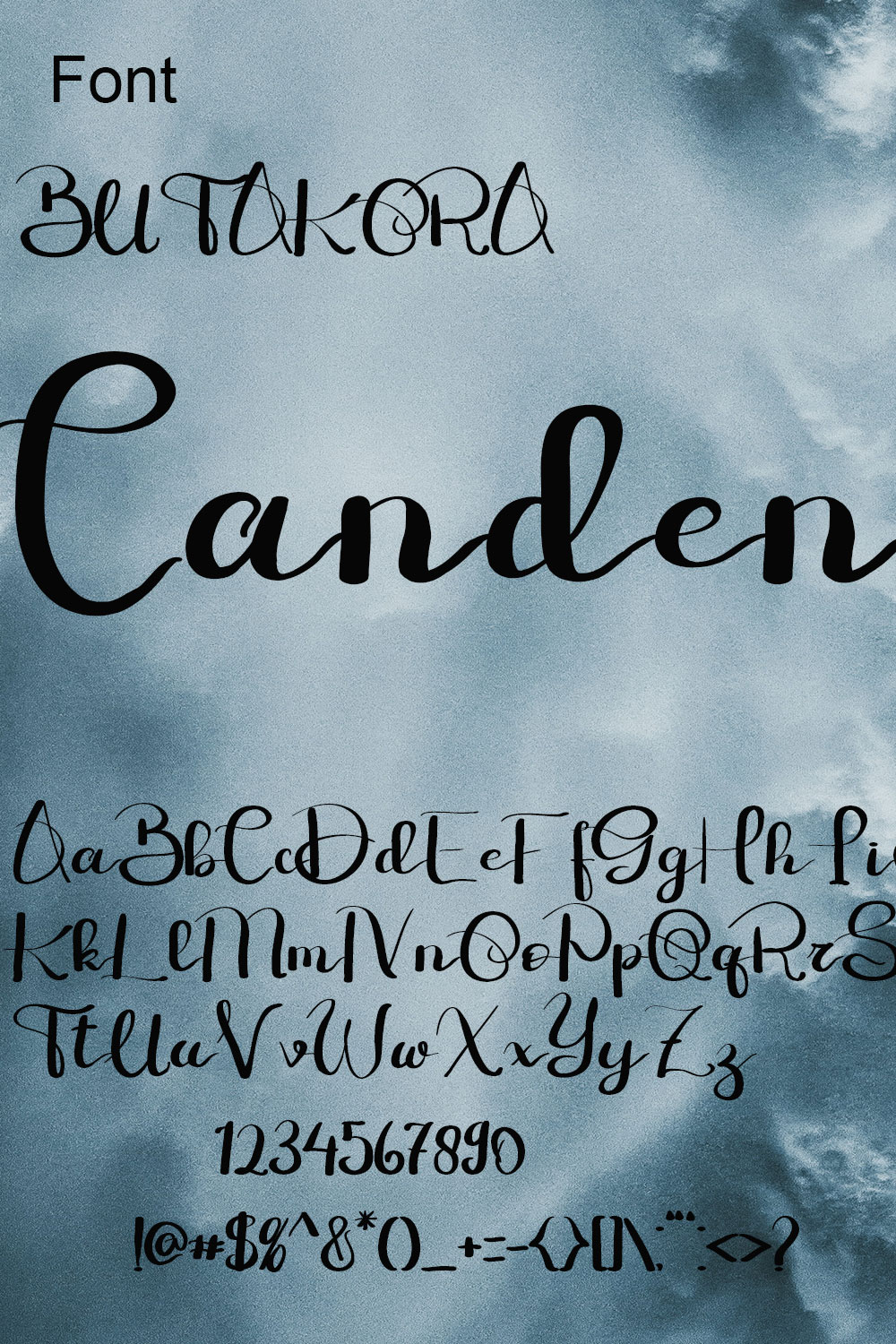 BUTAKORA Handwritten Typeface - Only $12 pinterest image.