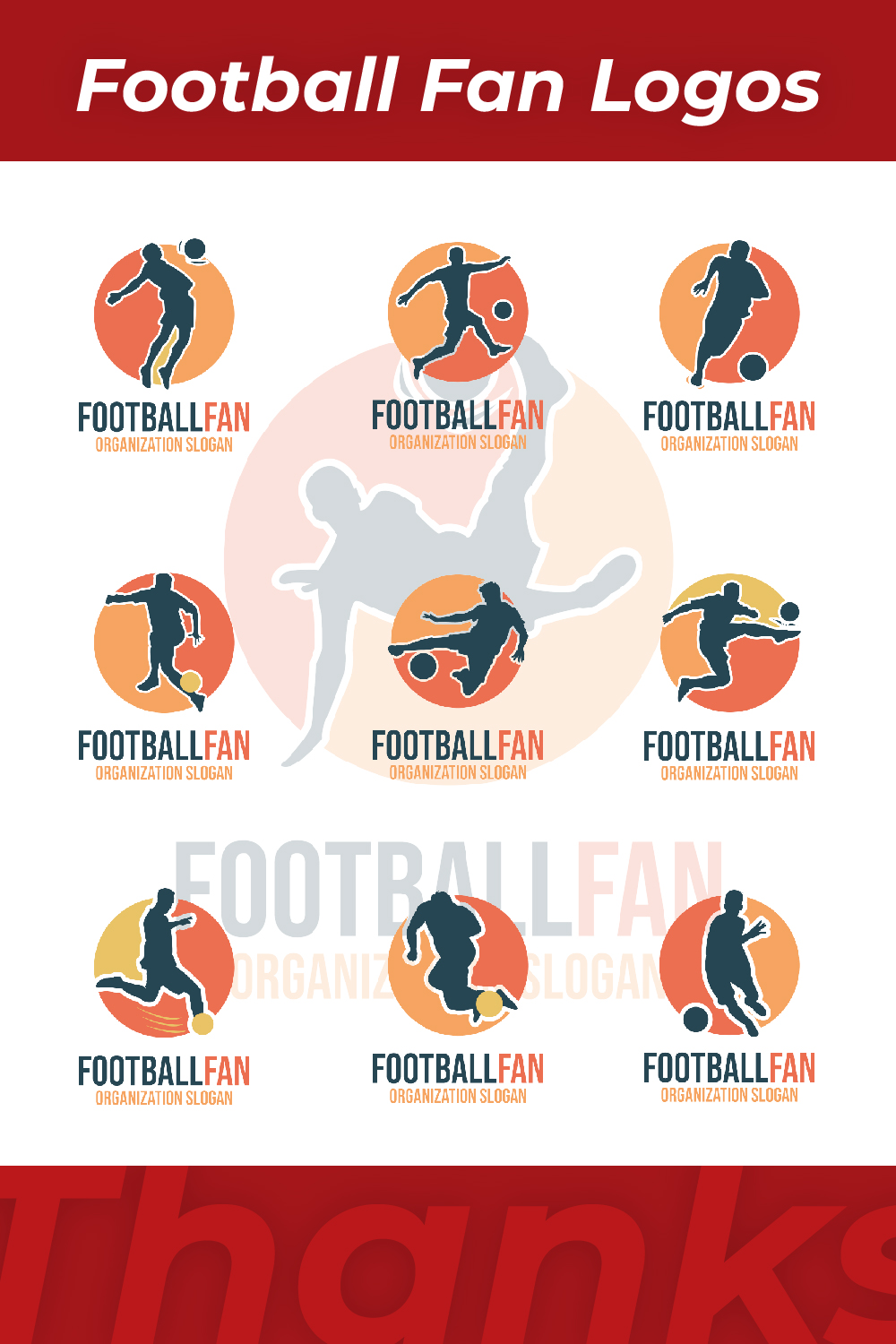10 Football Fan Logos Pinterest Image.