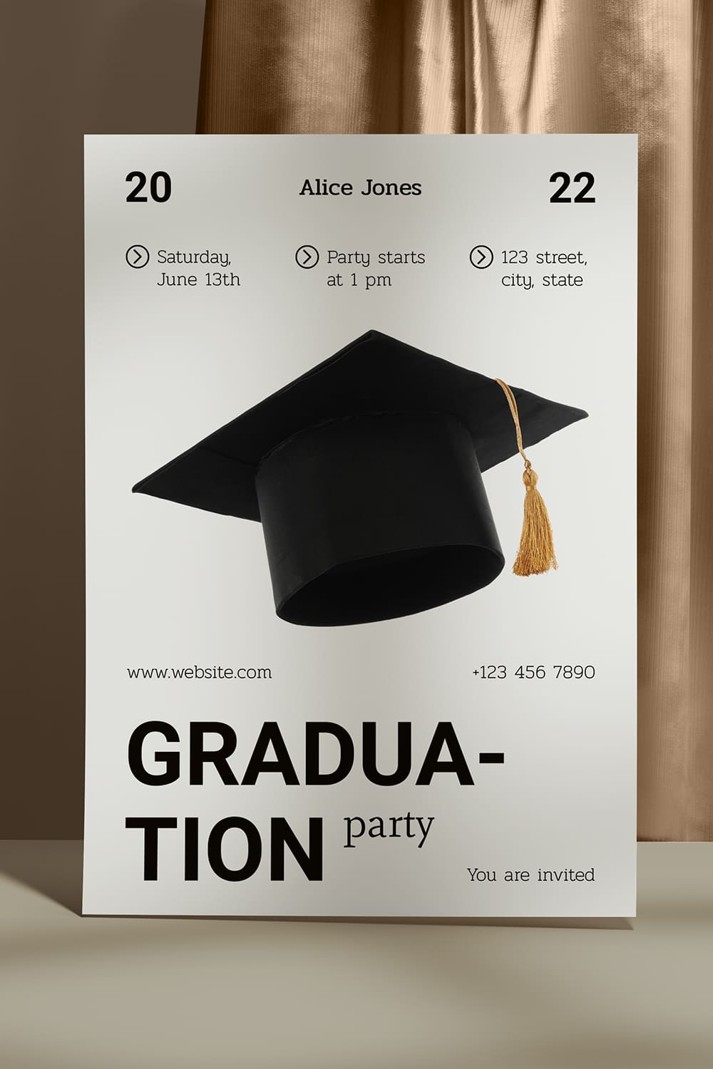 High quality invitation for university graduation.