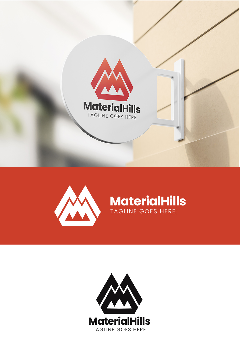 pinterest Material Hills - Mountain Logo - M letter Logo.