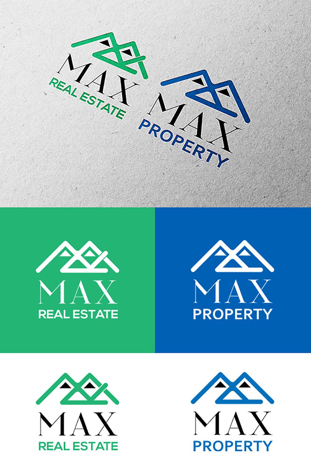 Property and Real Estate Company Logo Template 2 in 1 pinterest image.