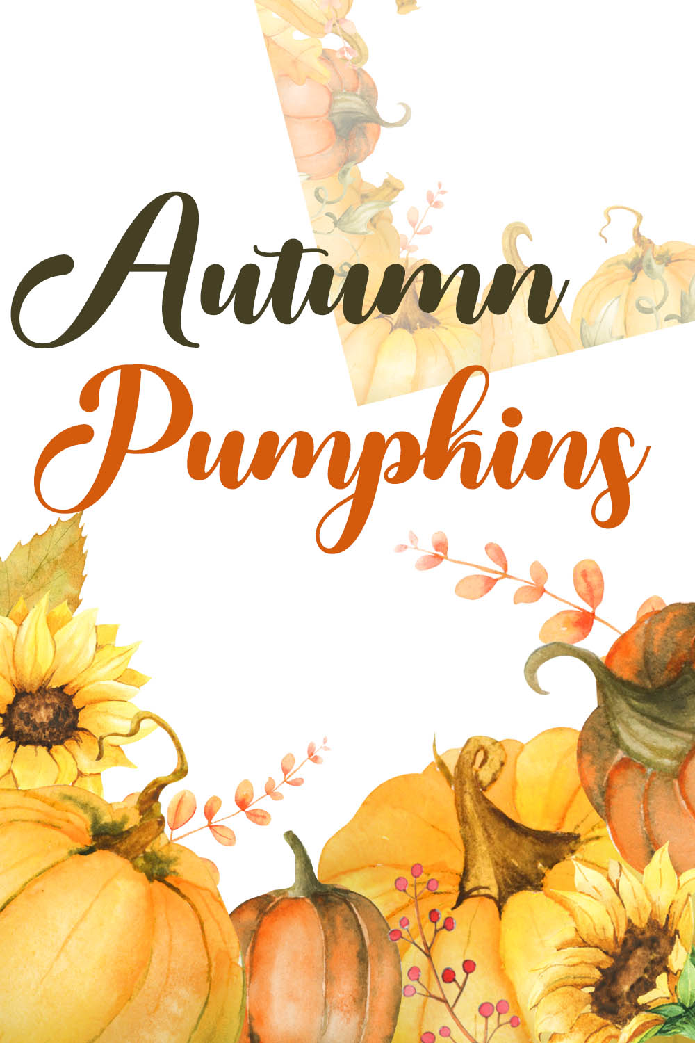 Pumpkins Autumn Watercolor Clipart pinterest image.