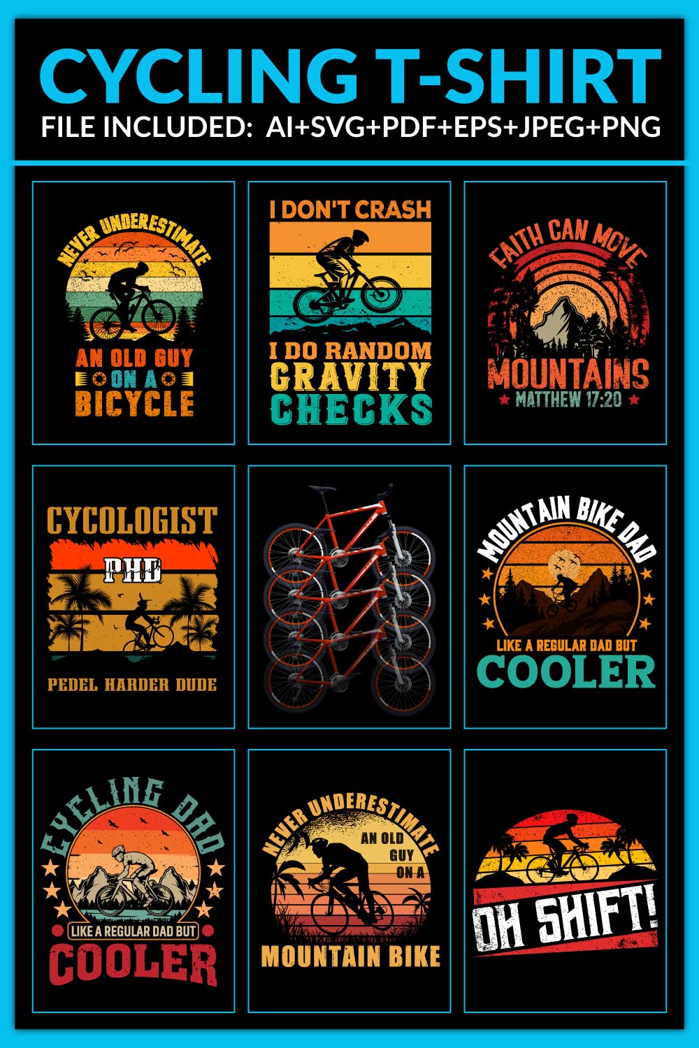Cycling T-Shirt Design pinterest image.