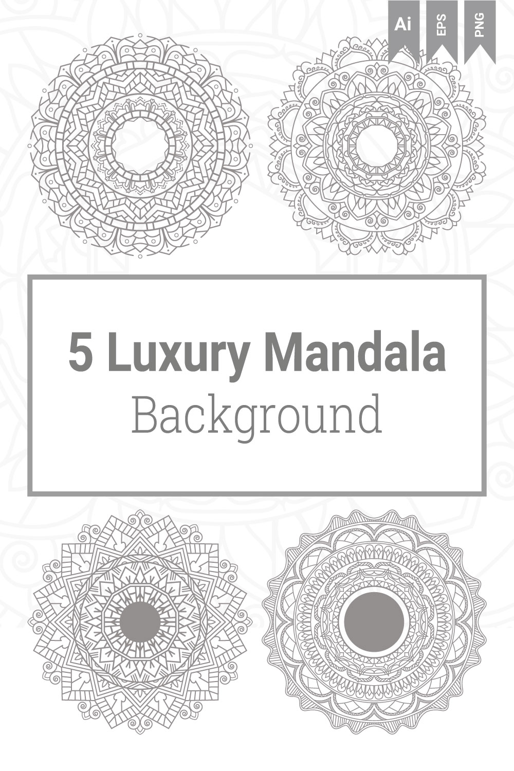 Abstract Luxury Floral and Mandala Elegant Background pinterest image.