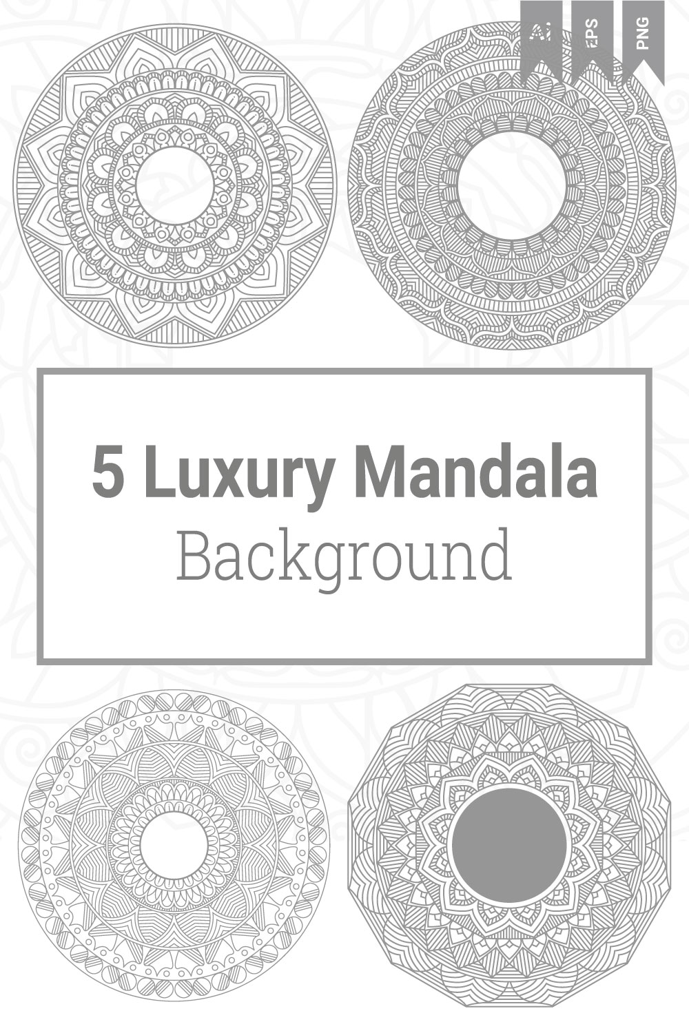 Luxury Mandala Vector with Golden Style Background pinterest image.