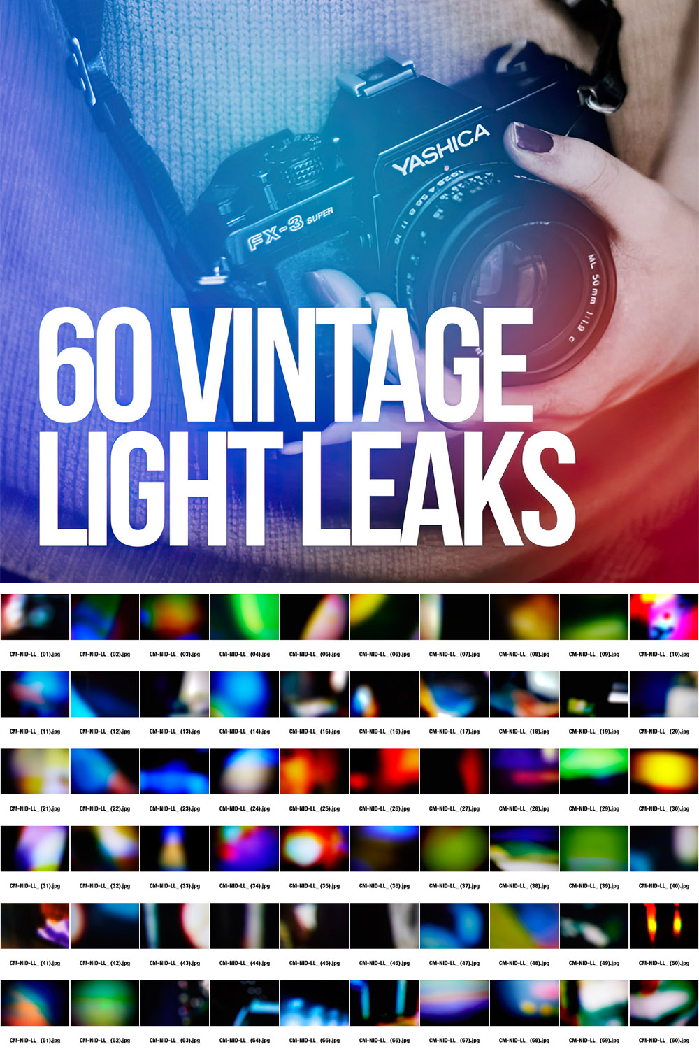 60 Vintage Light Leaks pinterest image.