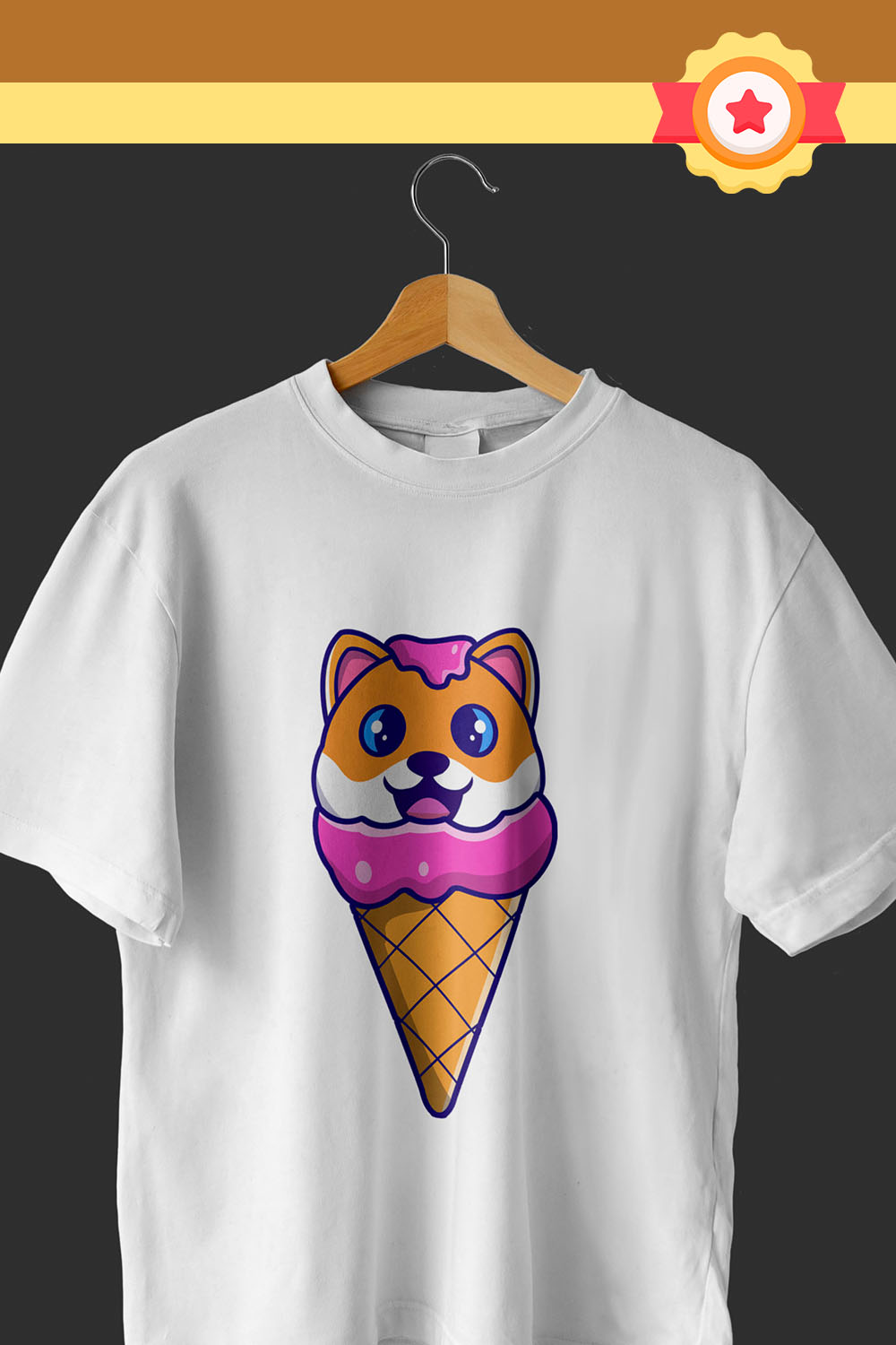 Dog Cute on Ice Cream T-Shirt pinterest image.