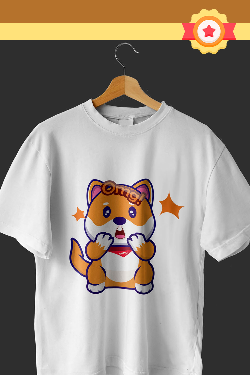 Dog Cute Illustrations T-Shirt pinterest image.