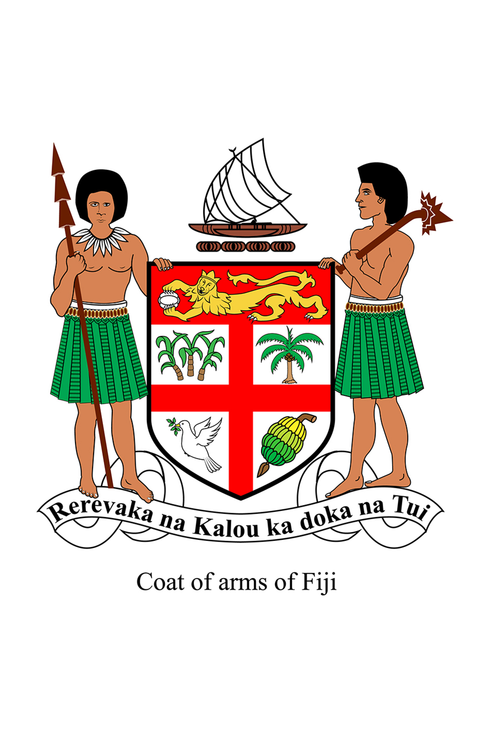Coat of Arms of Fiji Vector Illustration pinterest image.
