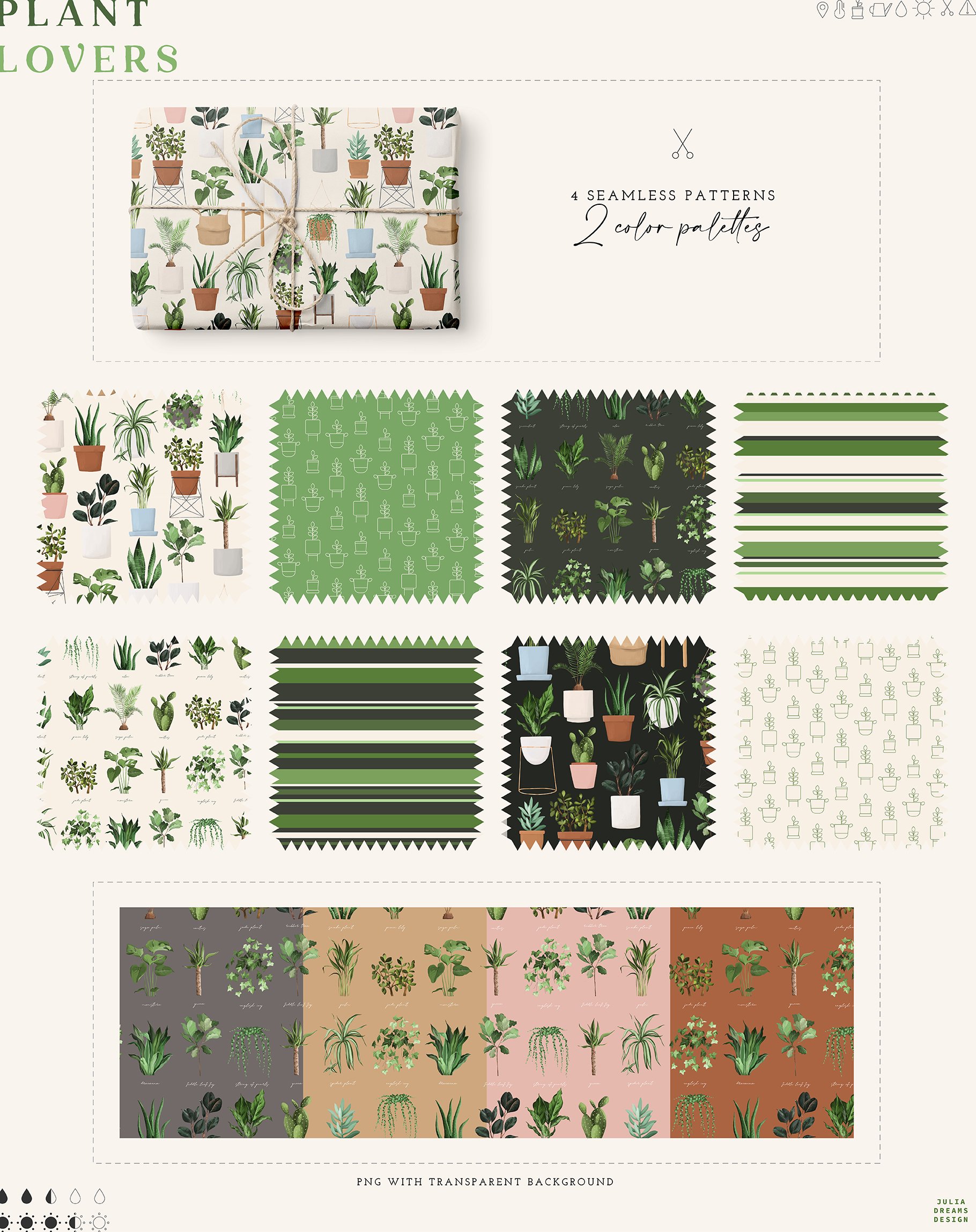 Various of plants patterns.