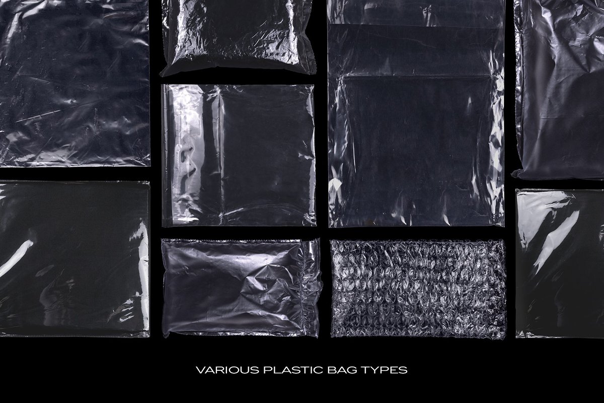 Various plastic bag types.