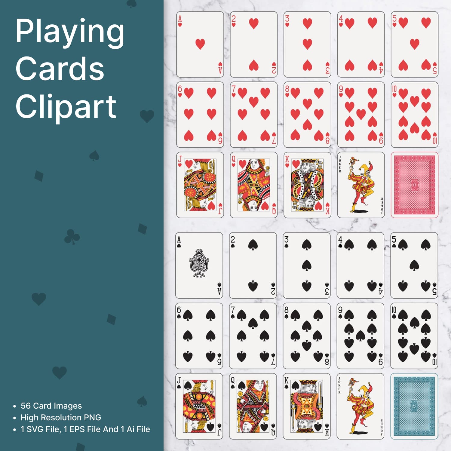 Playing cards clipart - main image preview.