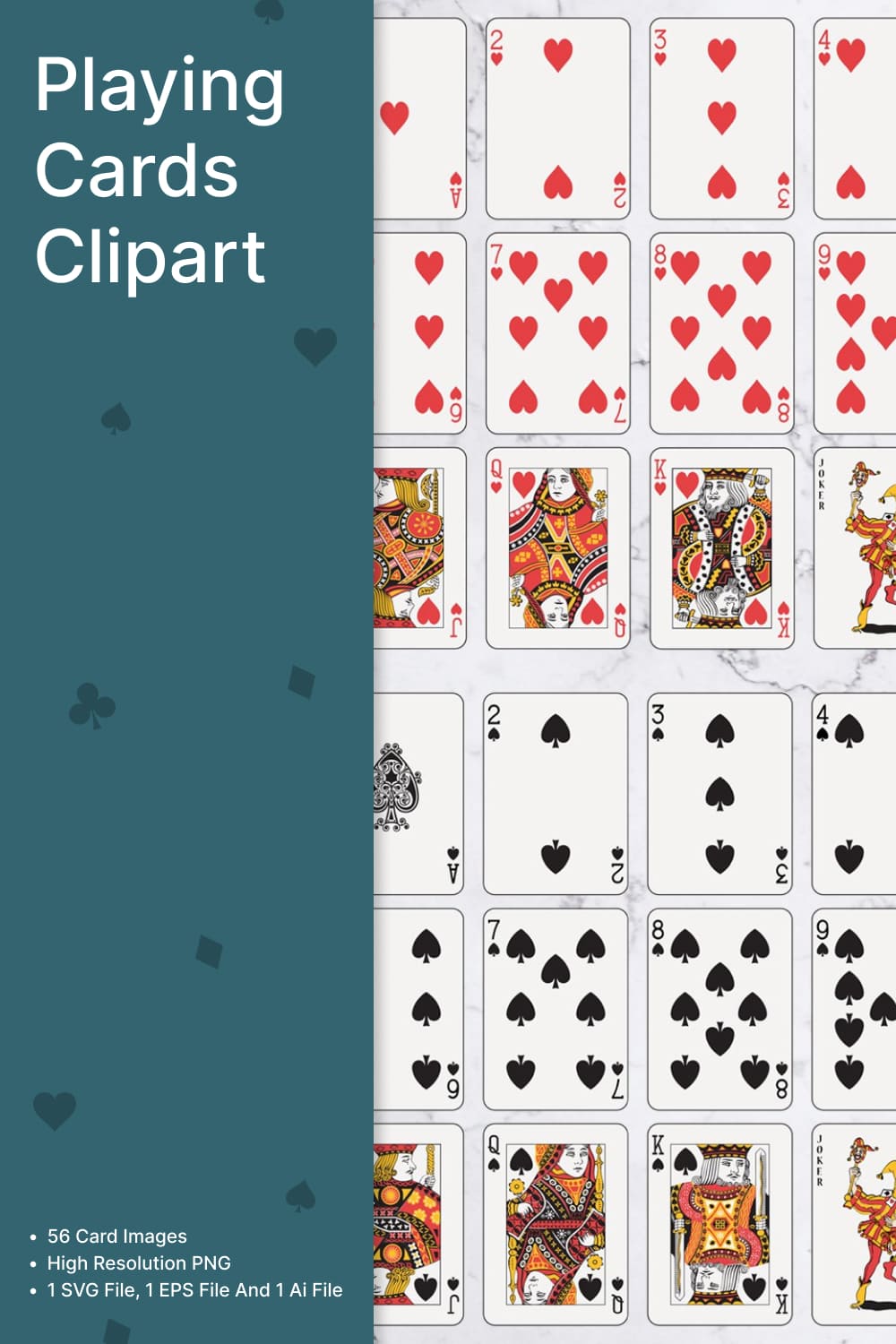 Playing cards clipart - pinterest image preview.