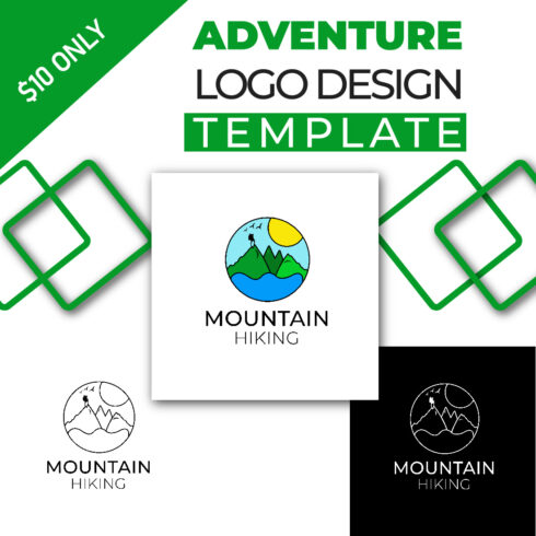 Mountain Hicking Logo Design Template cover image.