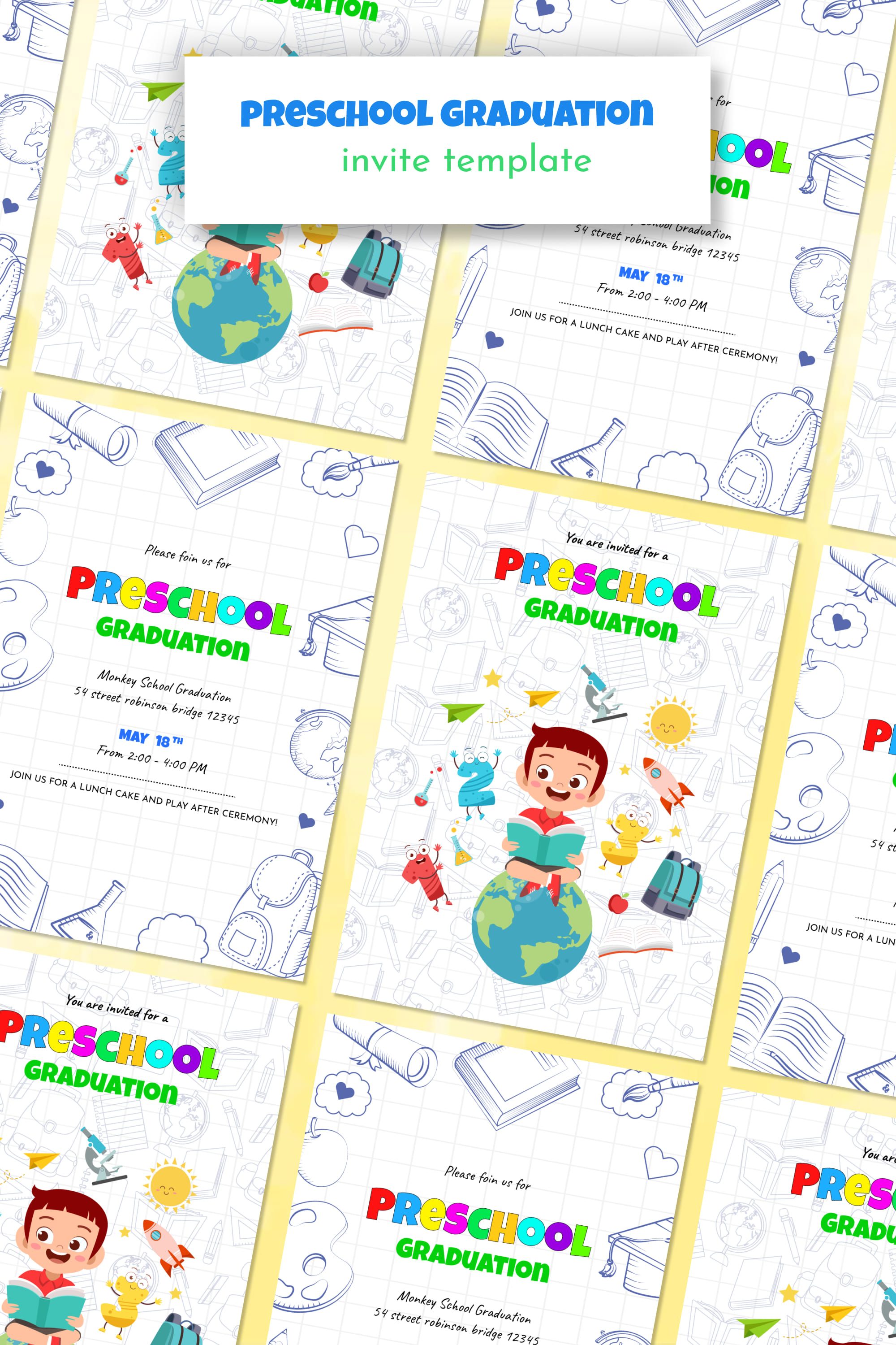 preschool graduation invite template pinterest
