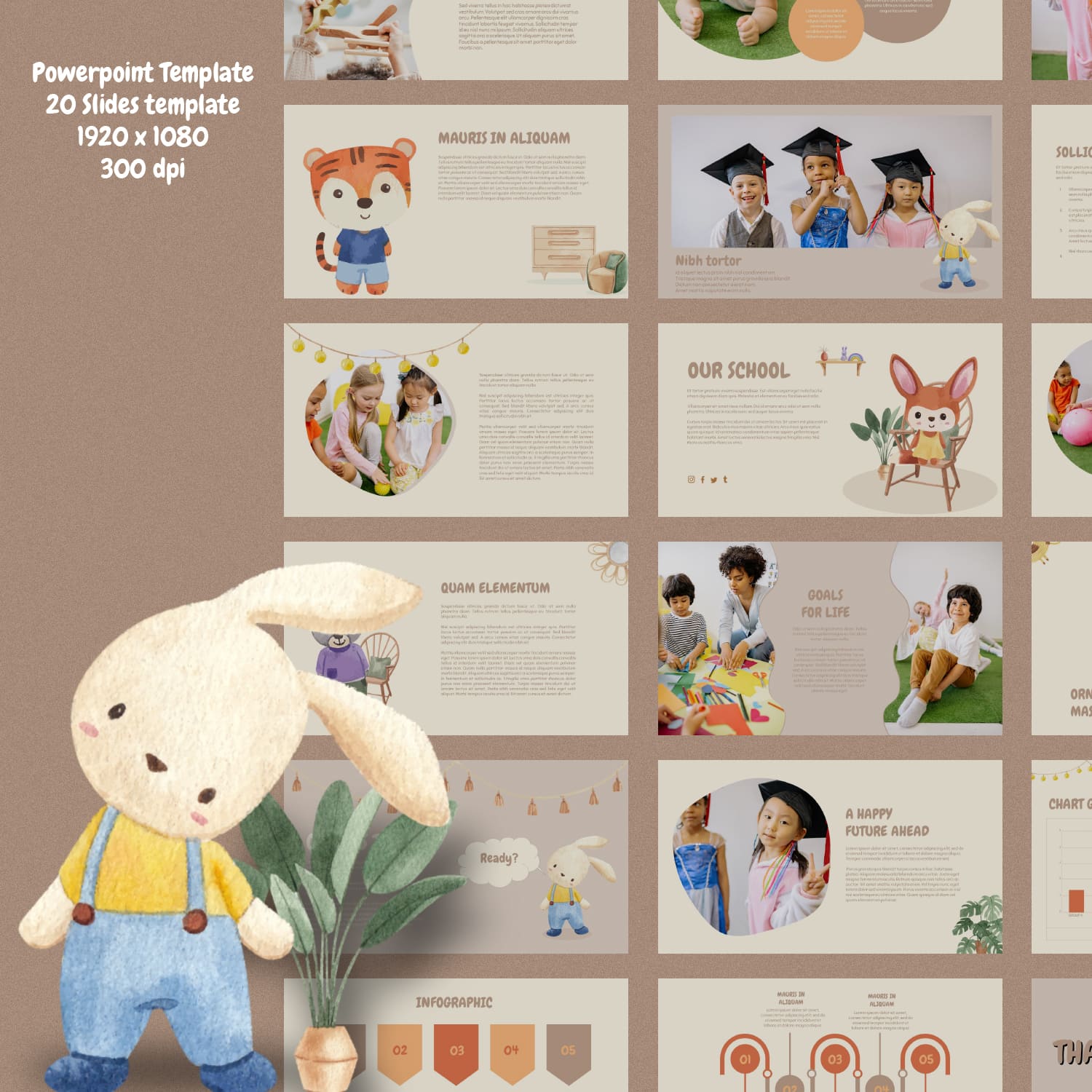 preschool graduation powerpoint template cover.