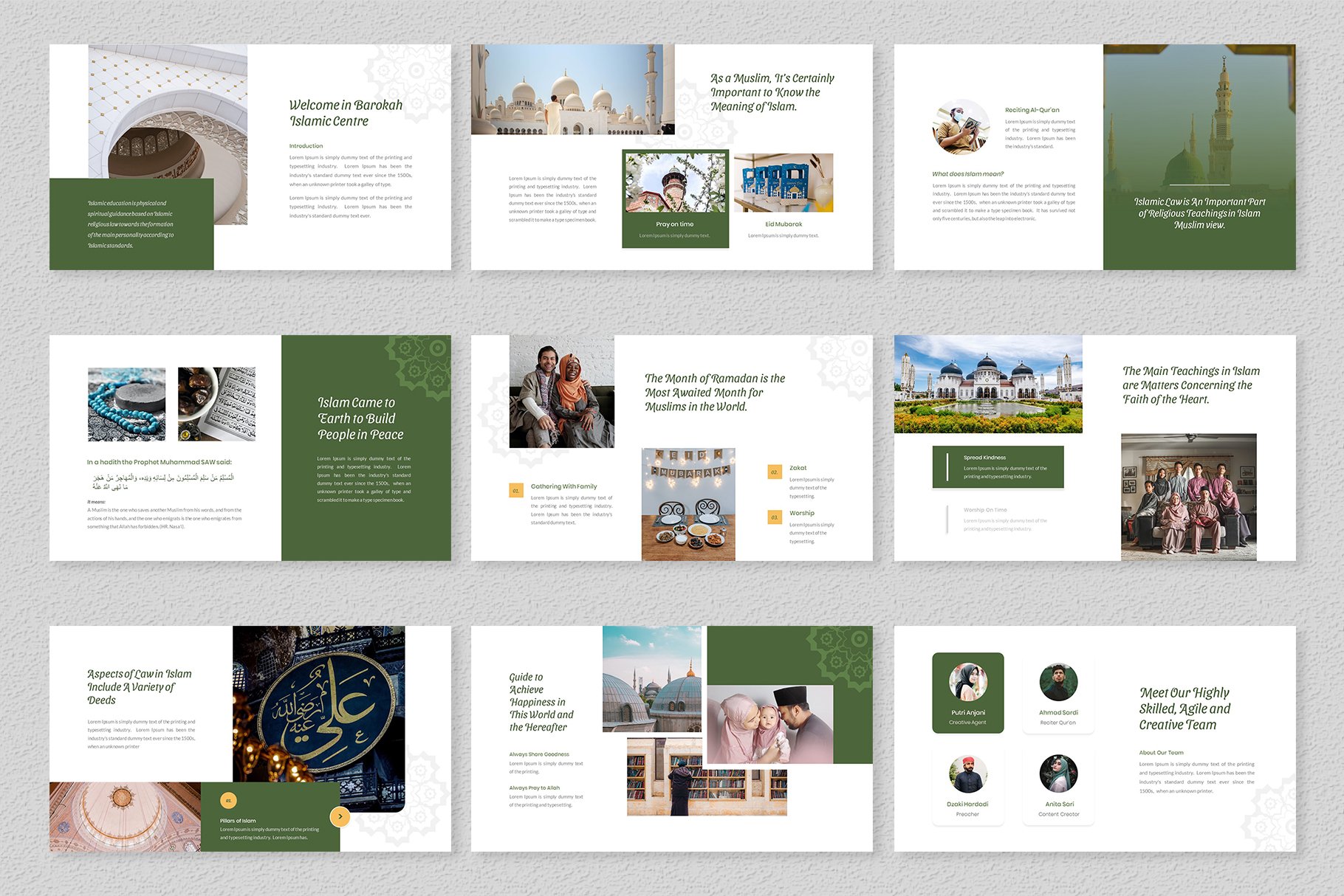 Green and white template for eco topics.