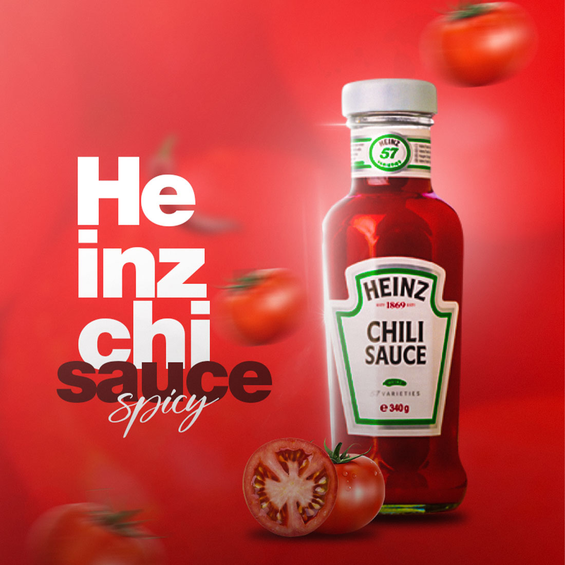Tomato Ketchup Flyer PSD Template preview image.