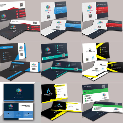 9 Modern Double Side Business Card Bundle cover image.
