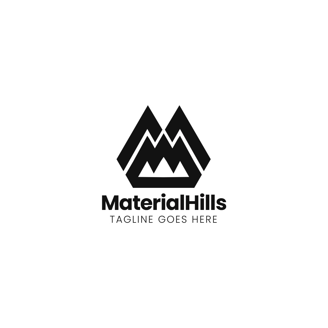 preview Material Hills - Mountain Logo - M letter Logo