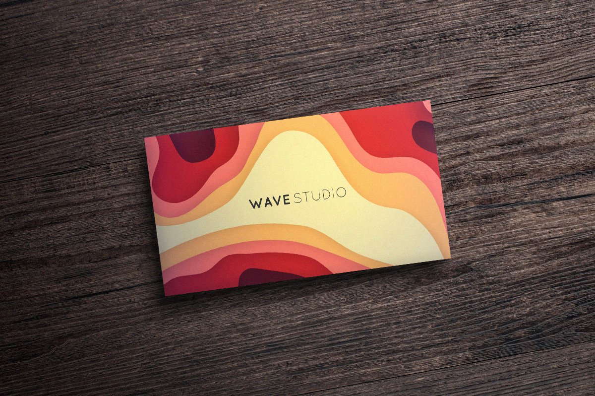 Creative and modern business card with bright wave.