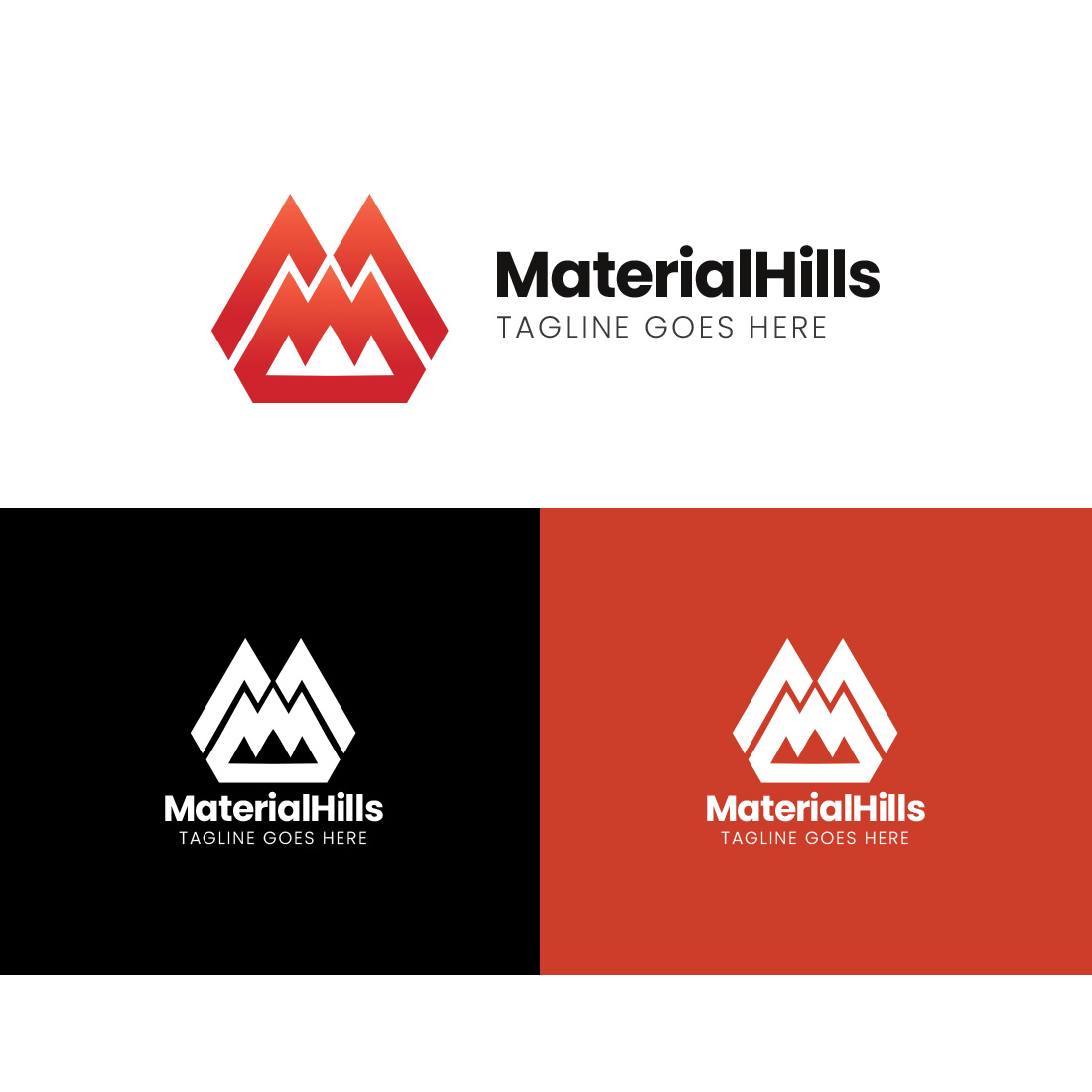 Material Hills - Mountain Logo - M letter Logo