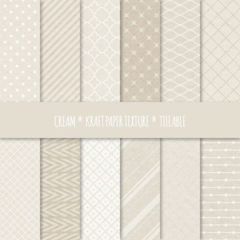 Cream Kraft Paper Seamless Patterns 1 cover image.