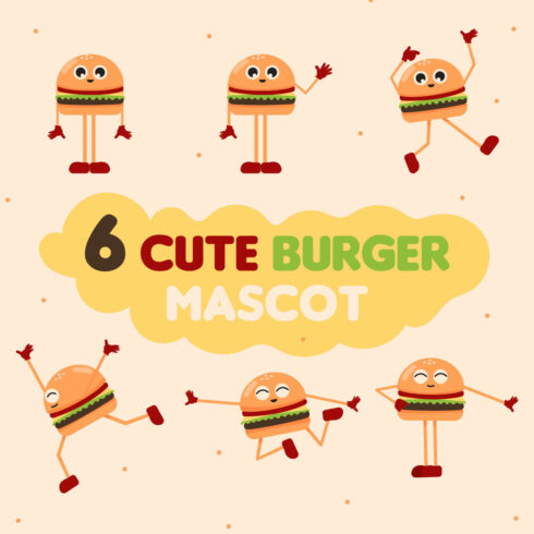 Happy Burger Mascot Characters Set cover image.