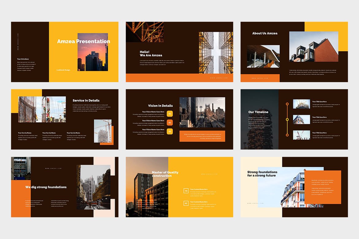 Warm colors template for modern presentation.