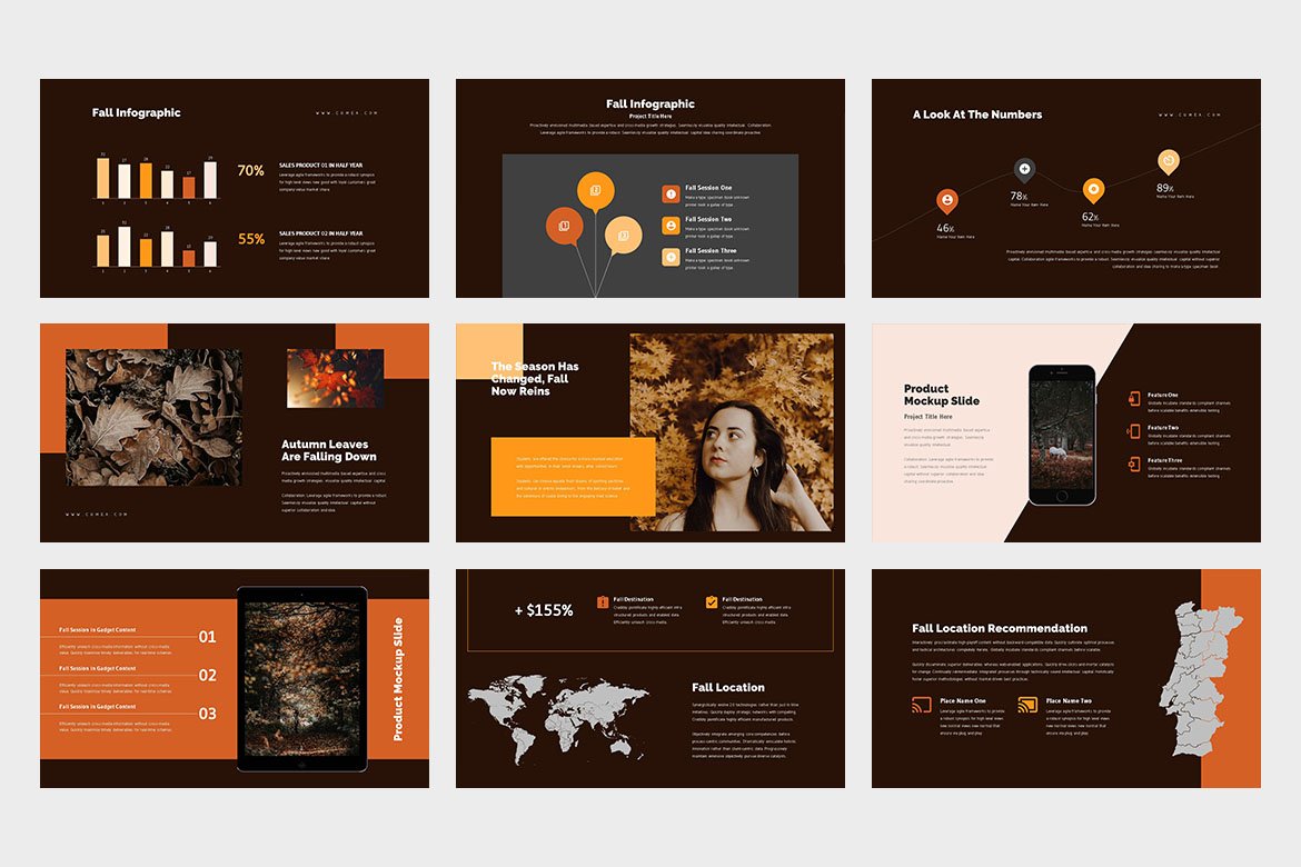 Nice orange infographics on a dark background.