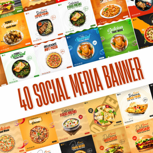 preview image Food Social Media Banner Bundle Pack.