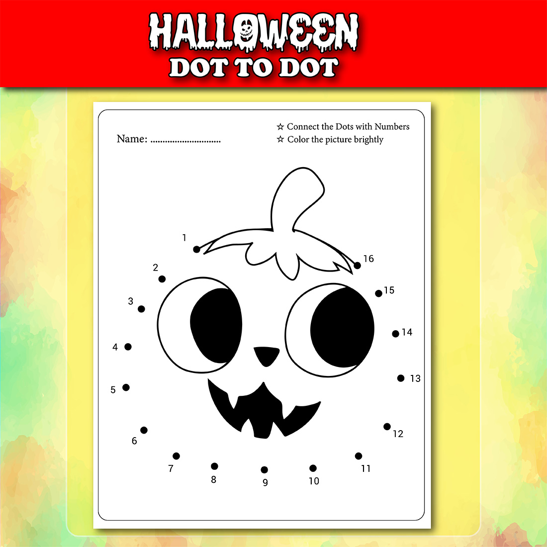 Halloween Dot To Dot For Kids Vol - 4 preview image.