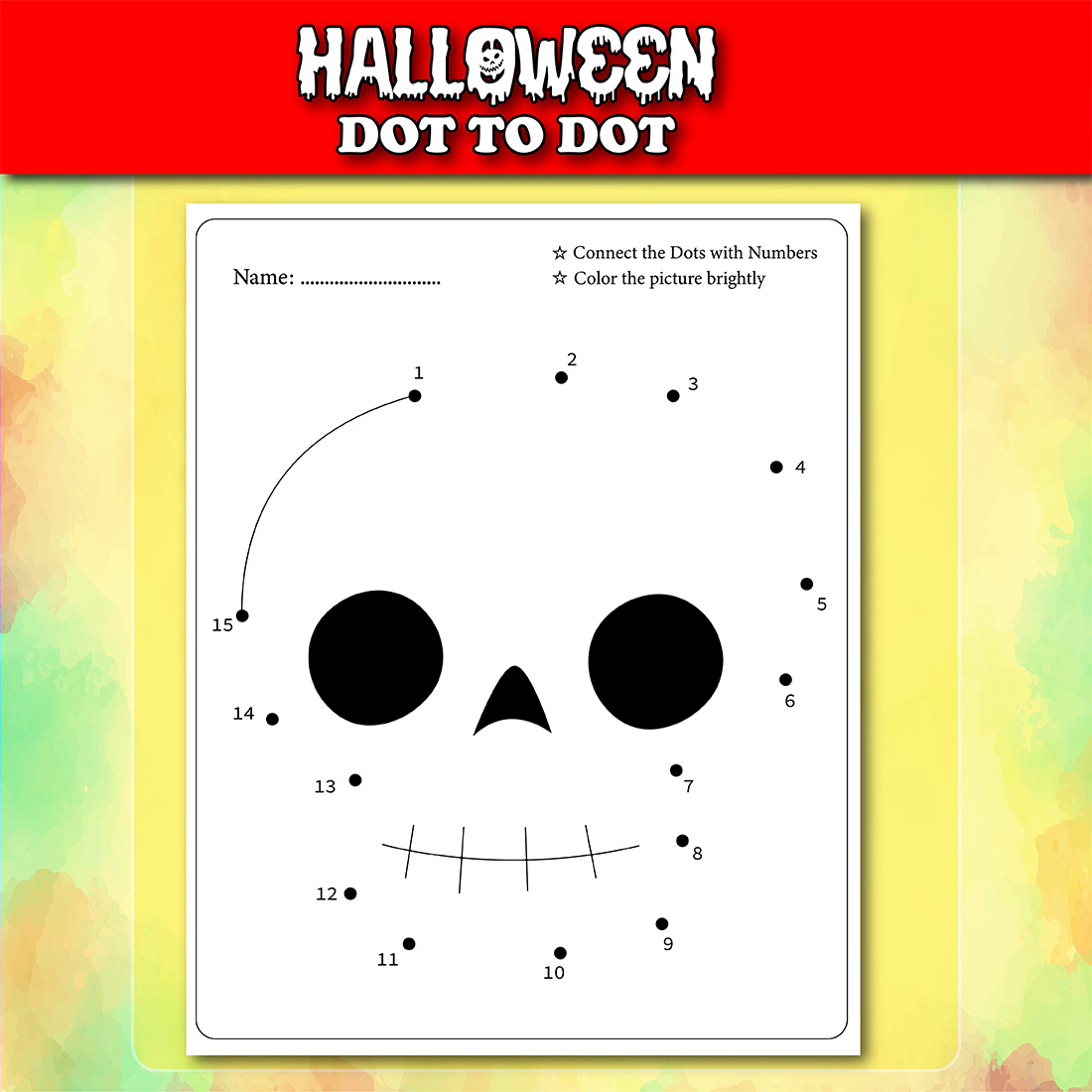 Halloween Dot To Dot For Kids Vol - 3 preview image.