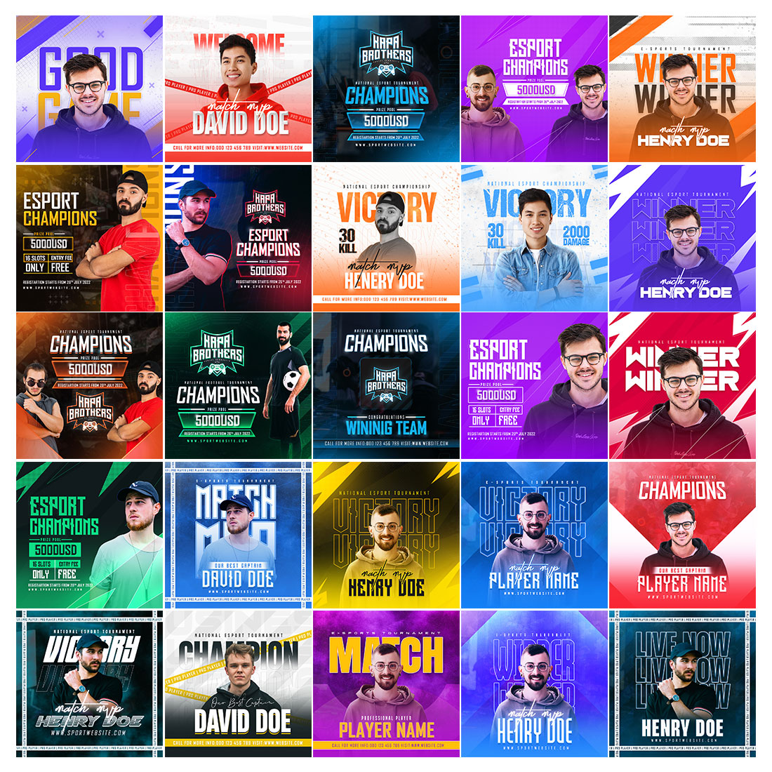 30 Esports Social Media Banner Bundle/Pack for your instagram.