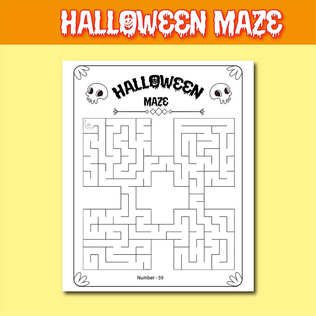 Halloween Mazes Activity Book For Kids Example.