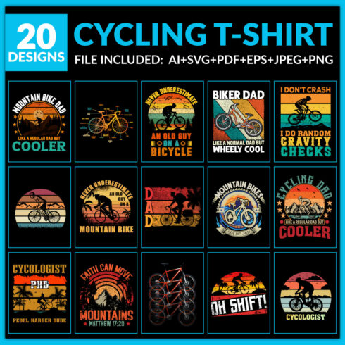 Cycling T-Shirt Design cover image.