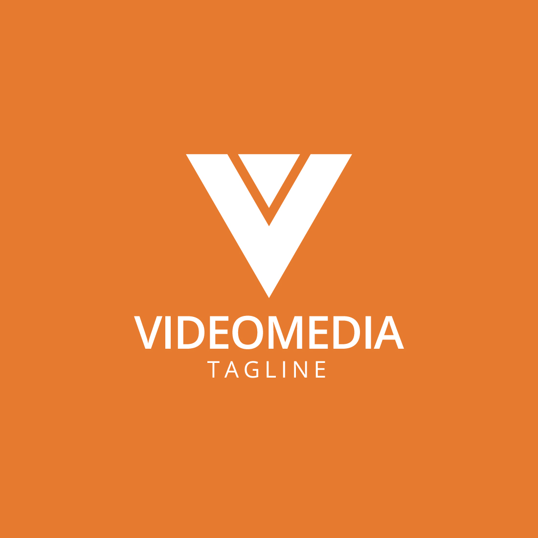 Video Media Logo Design on orange background.