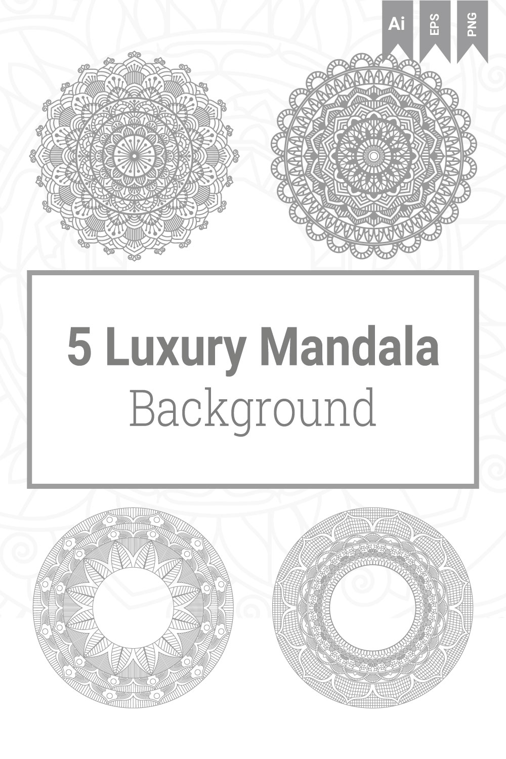 Luxury Mandala Vector with Golden Style Background pinterest image.
