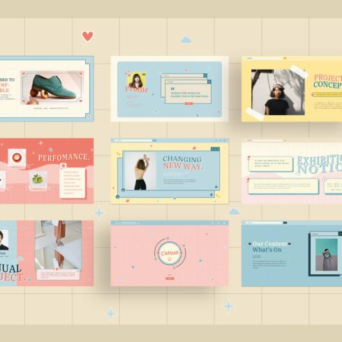 Catton Cute Pastel Powerpoint | Master Bundles