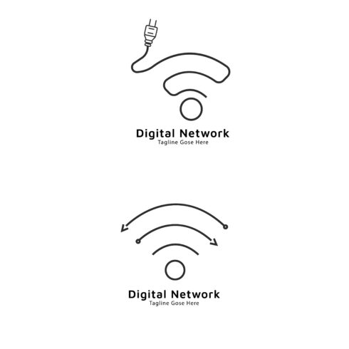 Two Technical and Network Logo Design Template cover image.
