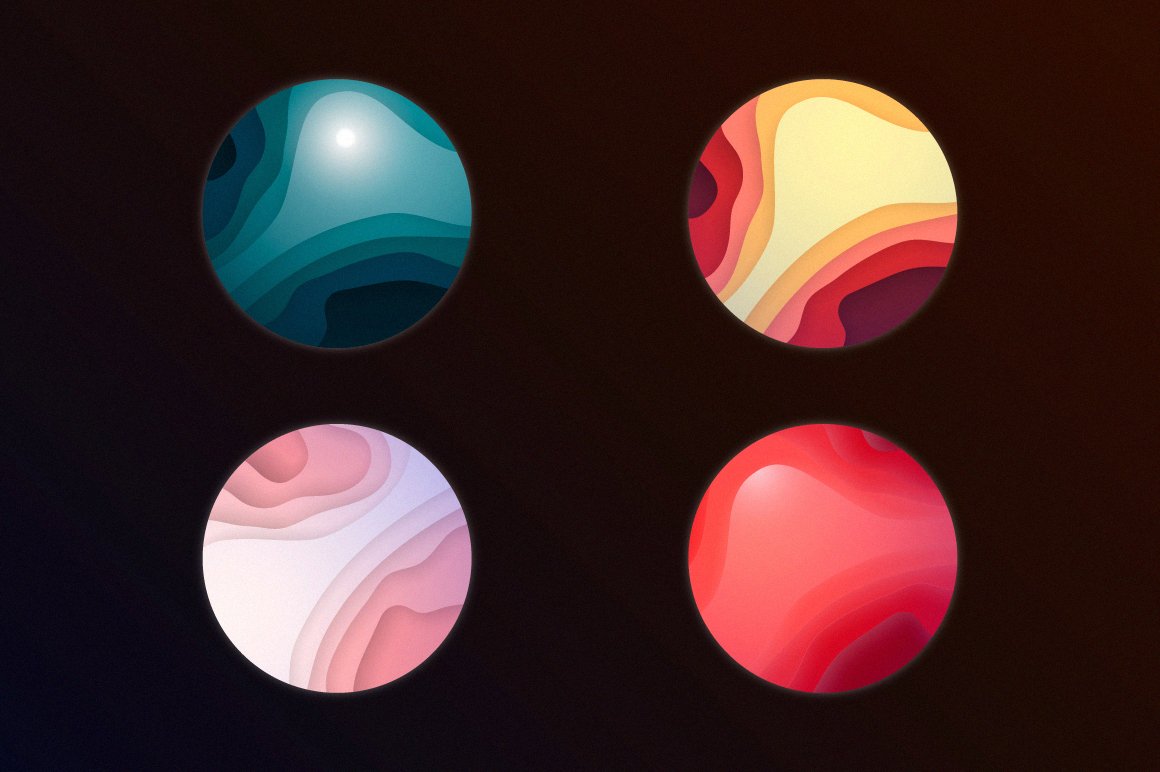 Four options of colorful wave logos.