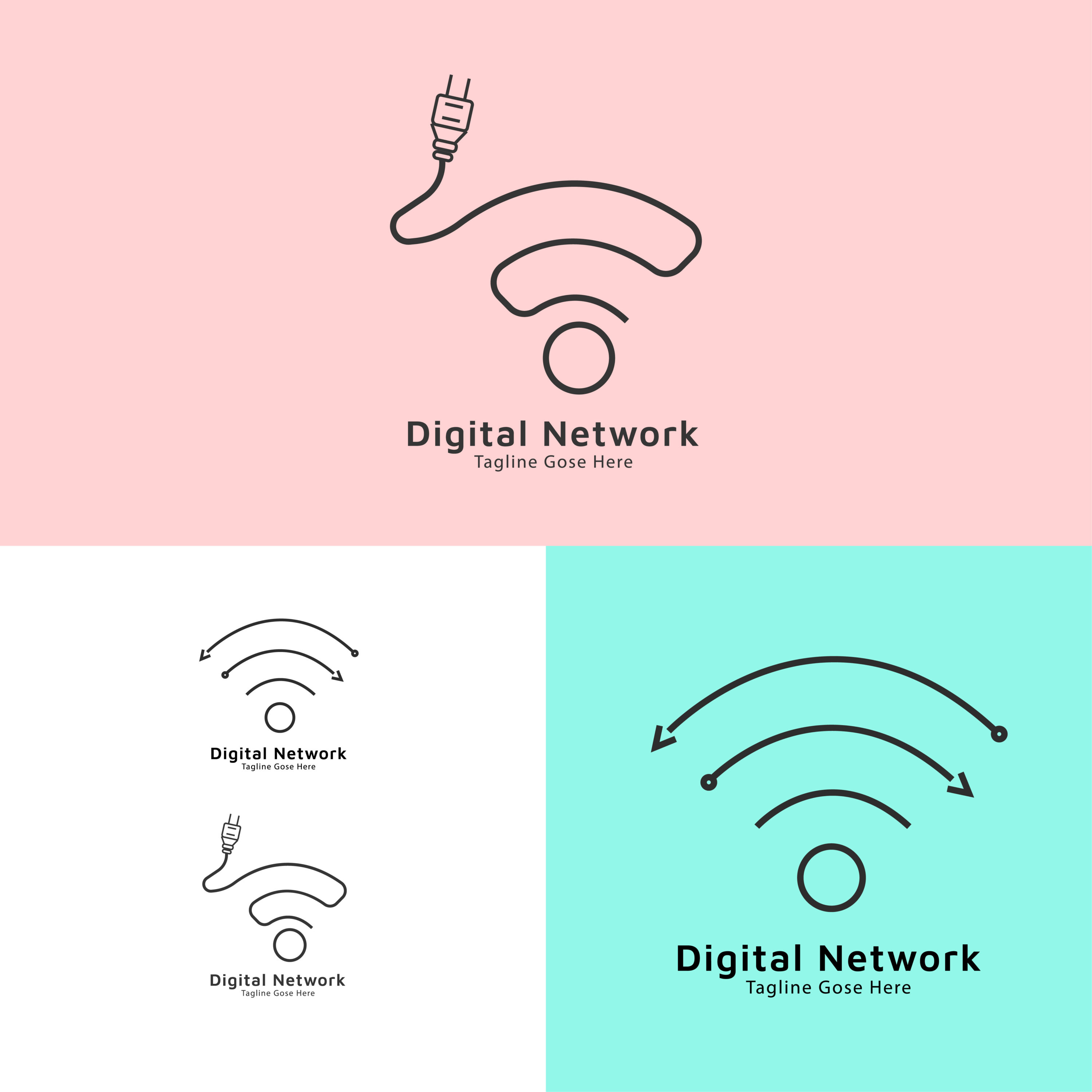 Two Technical and Network Logo Design Template facebook image.
