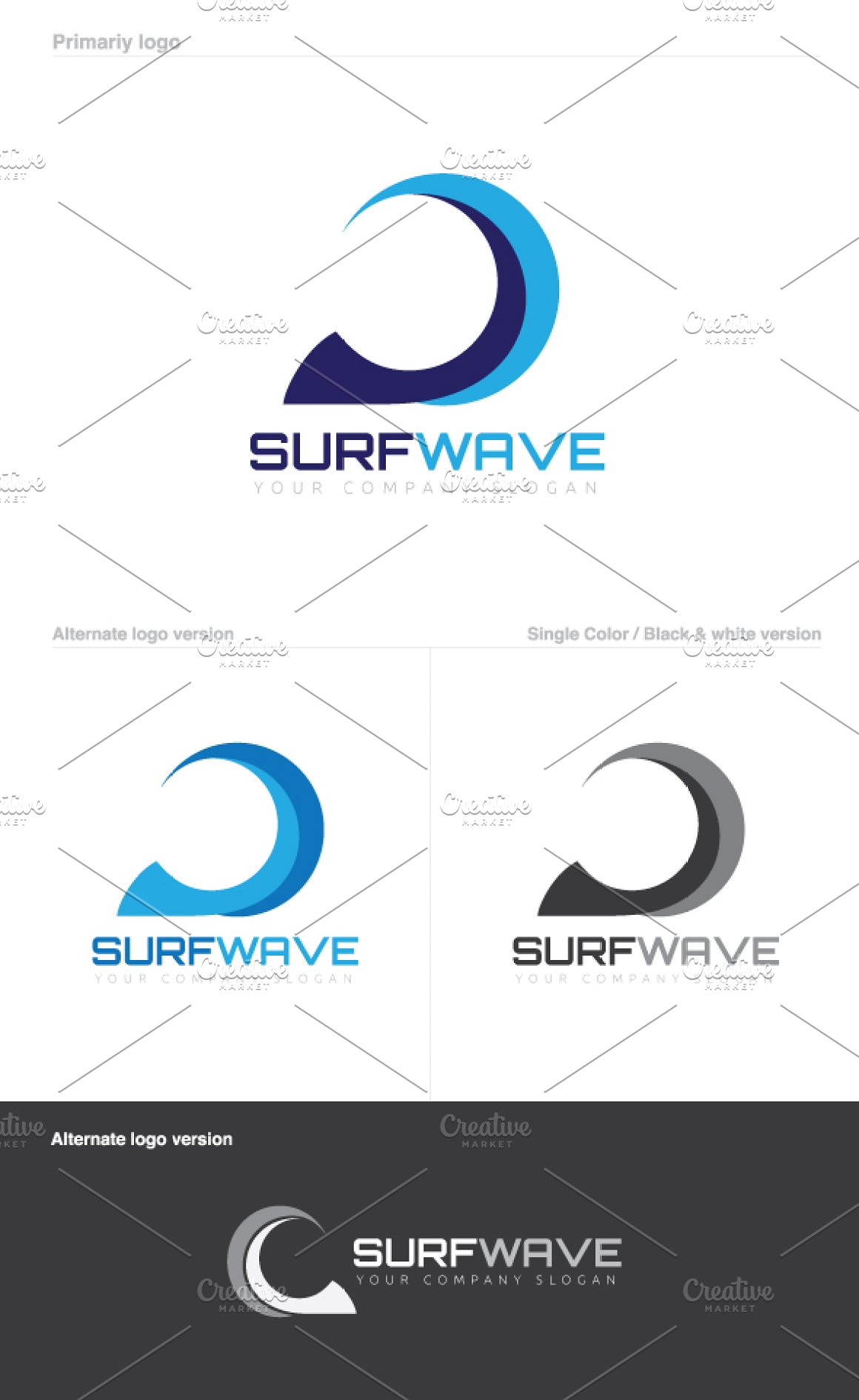 Three wave logo options.