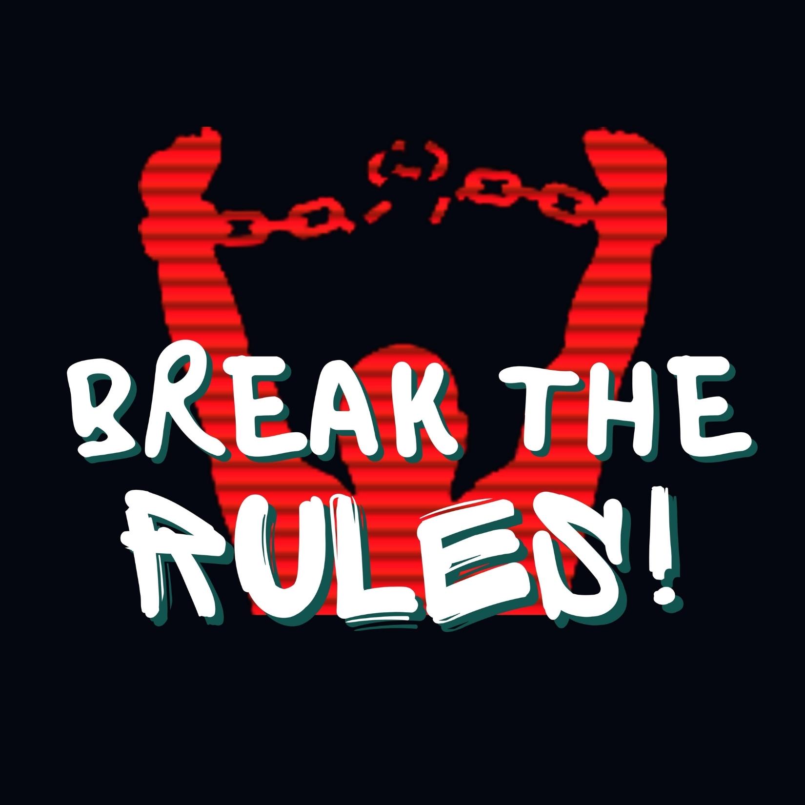 Break The Rules Typography T-Shirt Design facebook image.