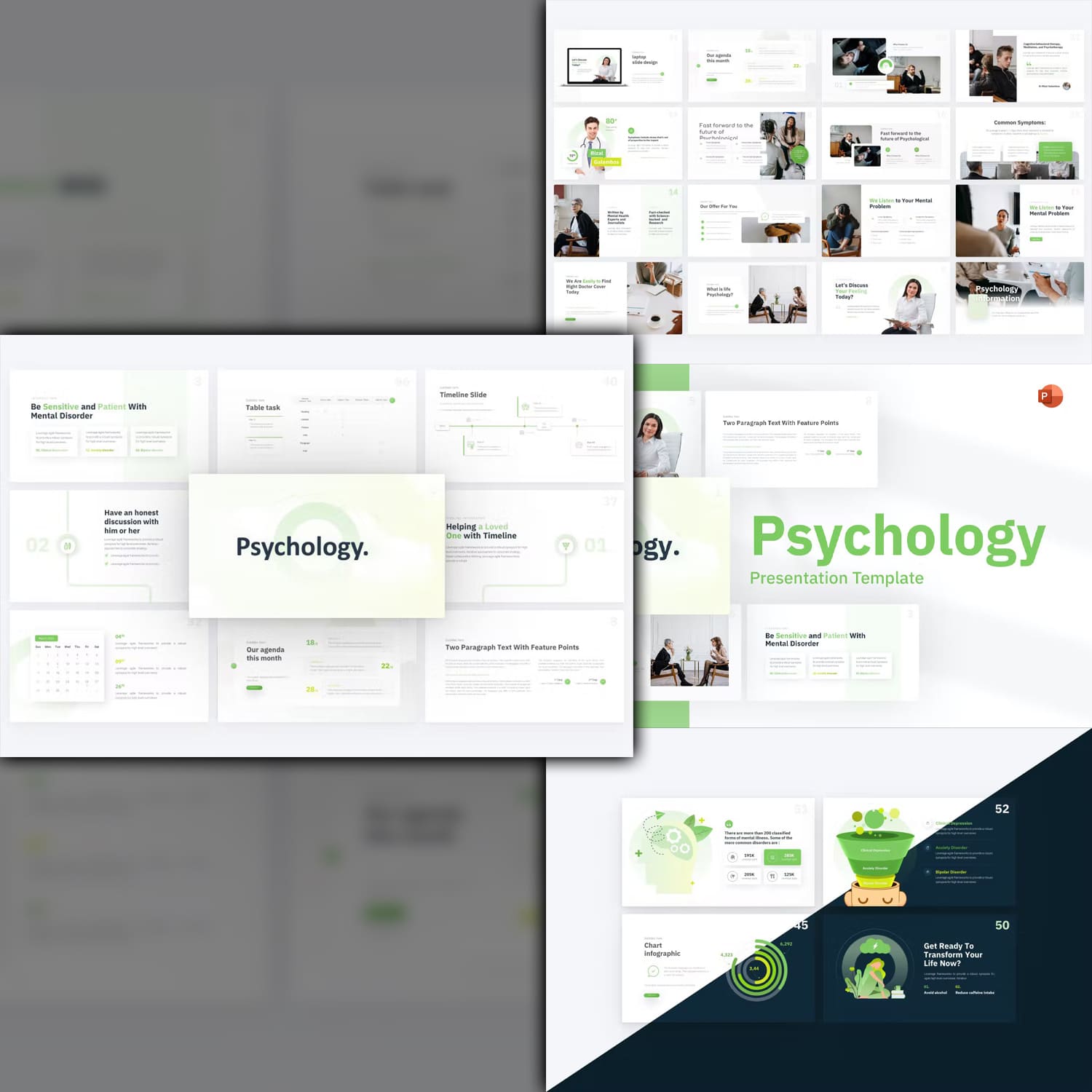 Psychology healthcare powerpoint template from RRgraph.