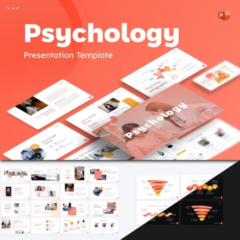 Psychology professional powerpoint template - main image preview.
