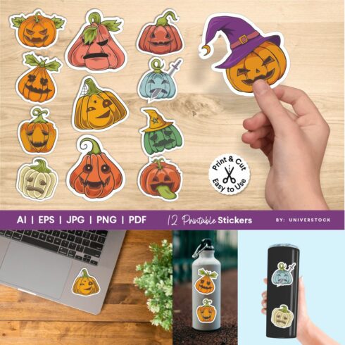 Halloween Pumpkin Character Stickers cover image.