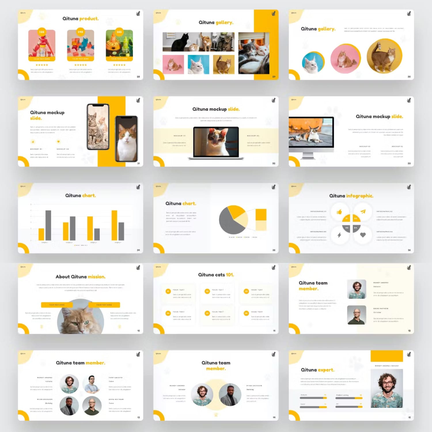 Qituna cat animal powerpoint template from beadylab.