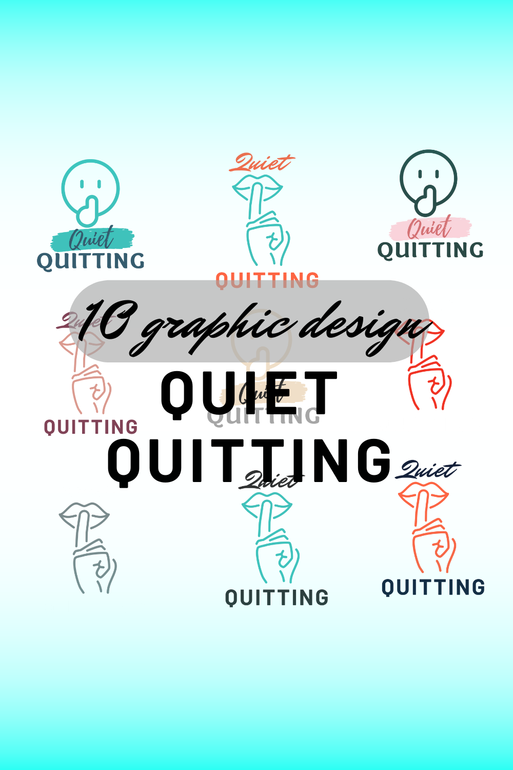 10 Quiet Quitting Graphic T-shirts pinterest image.